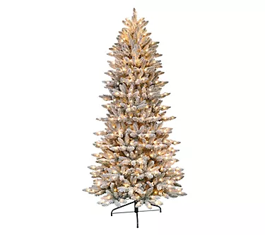 7.5' Flocked Slim Fraser Fir Artificial Tree 500 Clear Lights 1 370486-7-5-flocked-slim-fraser-fir-artificial-tree-500-clear-lights-1.webp