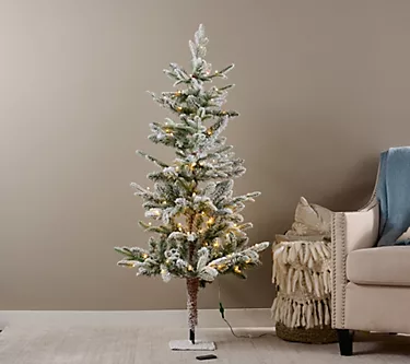 4' Twinkling Snowy Pine Tree by Valerie