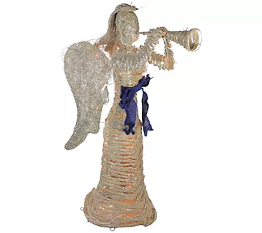 Northlight Dusted Angel with Horn Christmas Yard Decoration 1 370582-northlight-dusted-angel-with-horn-christmas-yard-decoration-1.webp