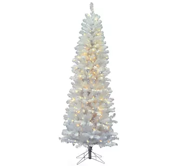Vickerman 9.5' White Salem Pencil Artificial Chistmas Tree WW