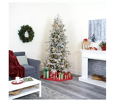 Nearly Natural 7.5' Flocked Manchester Faux Chr istmas Tree