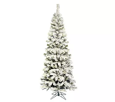 Vickerman 6.5' Flocked Pacific Artificial Christmas Tree,Unlit