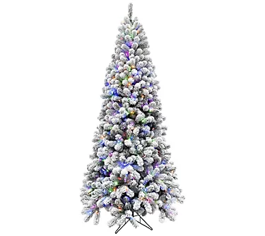 Fraser Hill Farm 9-Ft. Flocked Alaskan Pine Chr istmas Tree