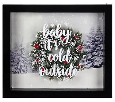 Northlight 14" Framed 3D "Baby It's Cold Outside" Decor Box