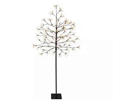 Puleo International 6in Pre-Lit Red Twig Tree with LED Lights