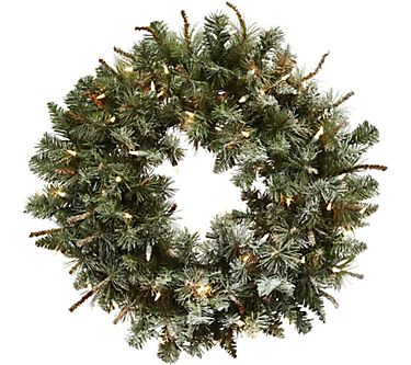 30" Lit Frosted Pine Wreath by Nearly Natural 1 370874-30-lit-frosted-pine-wreath-by-nearly-natural-1.jpg