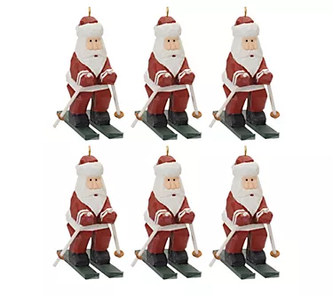Melrose Santa on Skis Ornament (Set of 6)