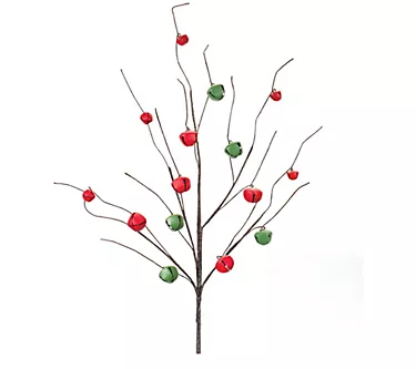 Melrose Sleigh Bell Twig Branch (Set of 6)