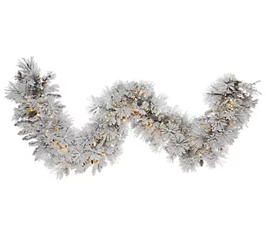 9' x 18" Flocked Alberta Garland by Vickerman