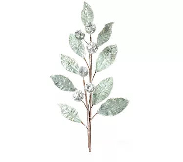 Melrose Glittered Pod Leaf Spray (Set of 2)
