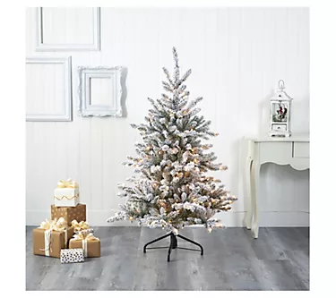 Nearly Natural 5' Flocked West Virginia Faux Christmas Tree