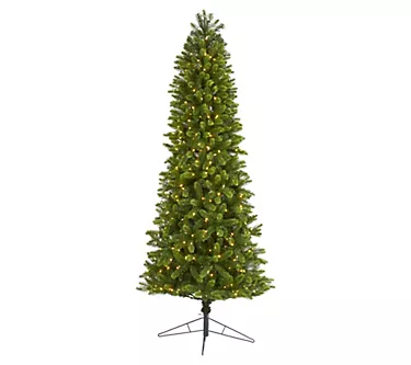 Nearly Natural 8' Slim Virginia Spruce Tree w/600 White LED