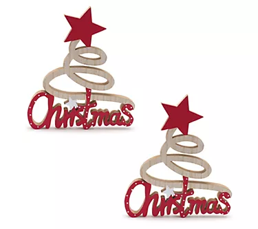 Melrose "Christmas" Tree Sign (Set of 2)
