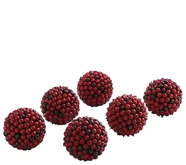 Set of (6) 5" Red Berry Balls by Nearly Natural 1 371126-set-of-6-5-red-berry-balls-by-nearly-natural-1.webp