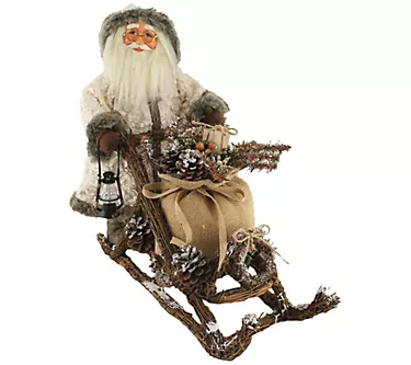 18" Woodsman on Mushing Sled by Santa's Workshop