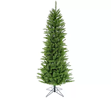 7.5' Winter Wonderland Slim Green Christmas Tre e, Metal Base 1 371163-7-5-winter-wonderland-slim-green-christmas-tre-e-metal-base-1.webp