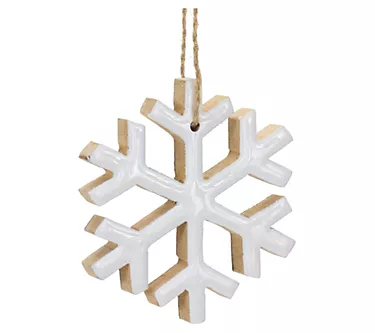 Melrose Wood Snowflake Ornament (Set of 12)