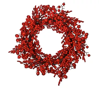 24" Mixed Berry Wreath by Valerie