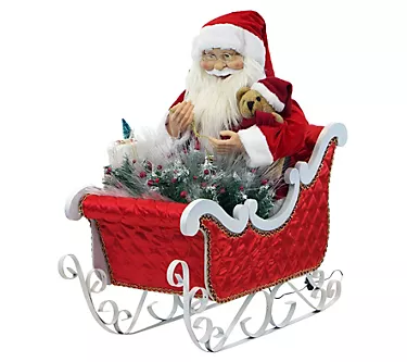 Fraser Hill Farm 28" Santa Claus in his Sleigh with Teddy