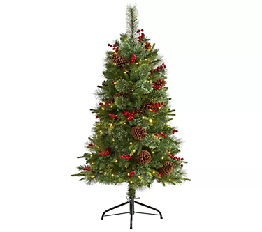 Nearly Natural 4-ft Norway Pine Christmas Tree/150 LEDs
