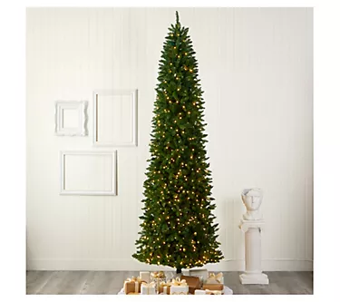 Nearly Natural 10' Slim Green Mountain Faux Christmas Tree