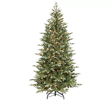 Puleo Pre-Lit 6.5' Slim Colorado Blue Spruce Ch ristmas Tree