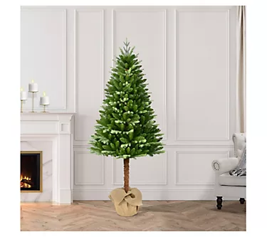 Puleo 6ft Topiary Alpine Faux Christmas Tree inBurlap Sac