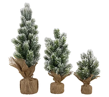 Northlight Pine Trees with Burlap Base - 18" - Set of 3