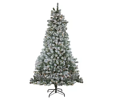 Northlight 7.5' Full Winema Pine Flocked Tree -Clear Lights
