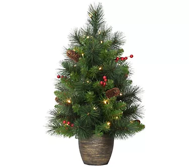 Puleo Pre-Lit 2' Table Top Artificial ChristmasTree