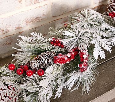 4' Snowy Berry and Pine Garland by Valerie