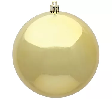 Vickerman 6" Gold Shiny Ball Christmas Ornament , 4 per Bag