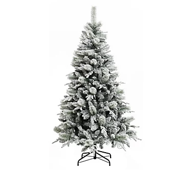 LuxenHome 6' Pre-Lit Artificial Snow-Flocked Christmas Tree