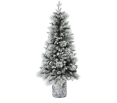 LuxenHome 4' Pre-Lit Green Flocked Artificial Christmas Tree 1 372118-luxenhome-4-pre-lit-green-flocked-artificial-christmas-tree-1.webp