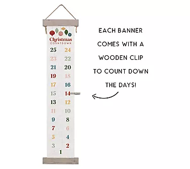 Sincere Surrounding 66" Christmas Countdown Lon g Hanging Canv