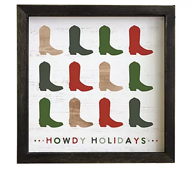 Sincere Surroundings 10" Howdy Holidays Boots R ustic Frame