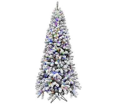 Fraser Hill Farm 6.5' Flocked Alaskan Pine Christmas Tree