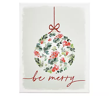 Sincere Surroundings 17" Ornament Be Merry Wrap ped Canvas