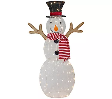 Northlight 48" LED Snowman w/ Top Hat & Red Scarf Decoration