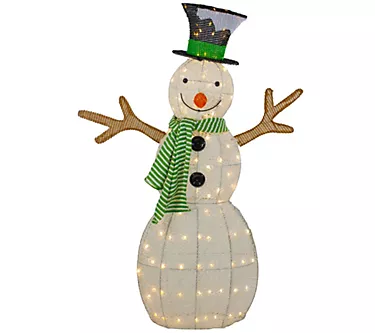 Northlight 43" LED Snowman w/Top Hat & Green Scarf Decoration 1 372242-northlight-43-led-snowman-w-top-hat-green-scarf-decoration-1.webp