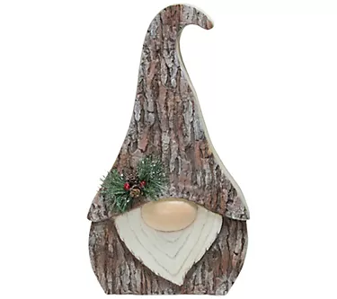 Northlight 16" Brown and White Faux Tree Bark Gome Figure