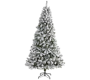 8' Flocked West Virginia Fir Christmas Tree byearly Natural
