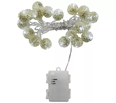 LumaBase String Lights with 20 Silver Balls