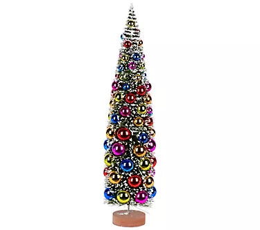 Vickerman 24" Frosted Green Tree with ColorfulOrnaments