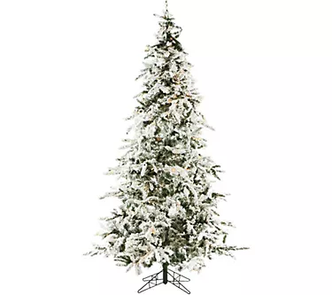 Christmas Time 7.5' White Pine Snowy Clear Prelit Tree