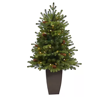 Nearly Natural 3.5 Ft. Yukon Mountain Fir Tree w/50 Lights