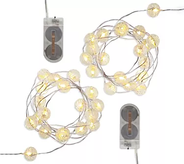 LumaBase Mini String Lights w/ Crystal Balls -et of 2