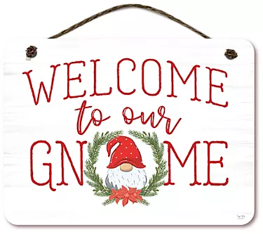 Courtside Market Welcome Home Gnome 12x16 Hanging Sign