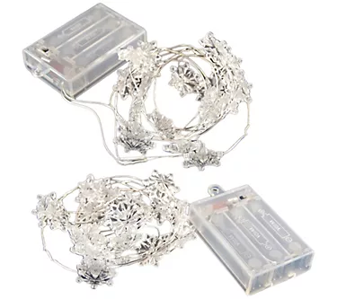 LumaBase 2 Snowflake LED Mini Fairy String Lights with Timer
