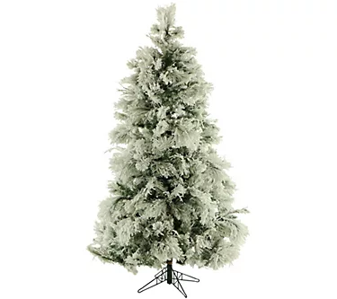 Fraser Hill Farm 10' Flocked Snowy Pine Christmas Tree